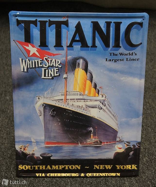 Blechschild gewölbt geprägt TITANIC White Star Line 30x40cm