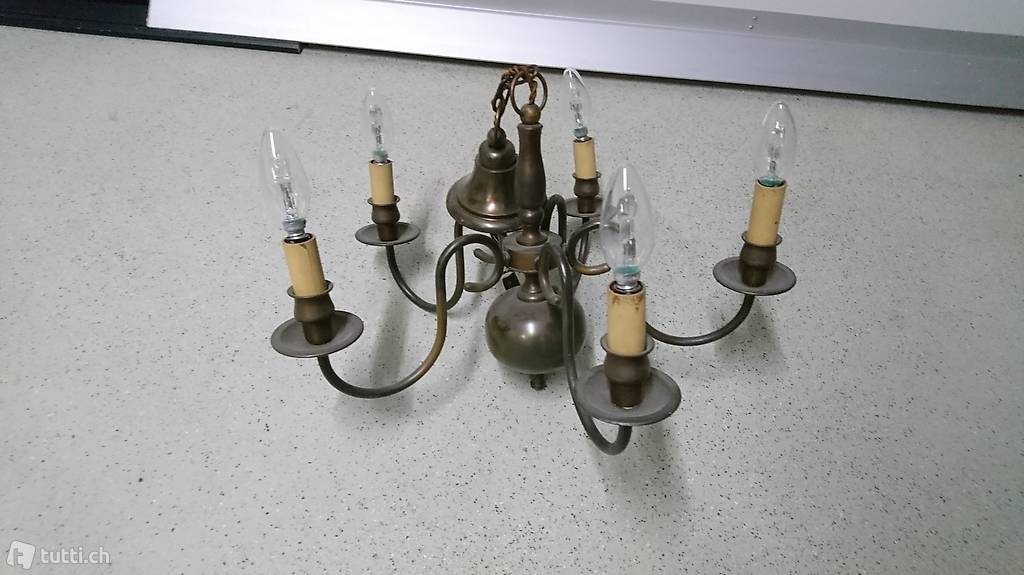 Messing Kronleuchter Decken Lampe Rarität