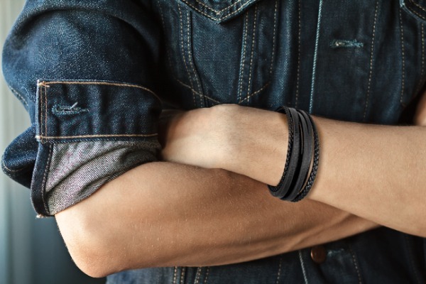 Top Echt-Lederarmband Schwarz/57 Stk/Neu/für Boutique