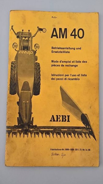 Aebi AM 40 Nr. 5000 - 5999 BA und EL (PDF)