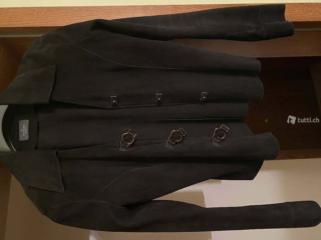 Giacca pelle scamosciata Trussardi
