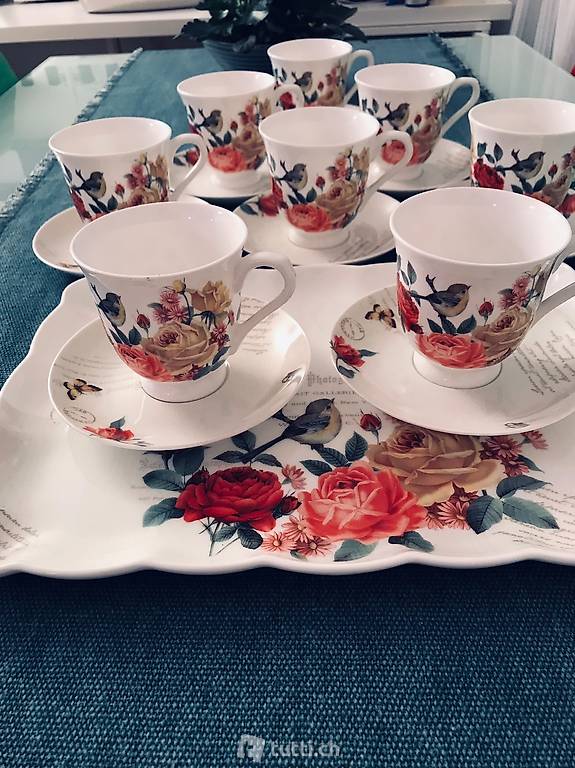 8 x Tassen mit taplett Neu
