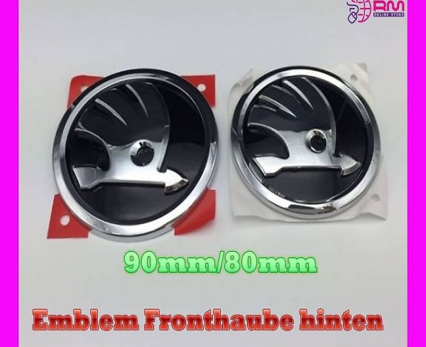  Skoda 80mm / 90mm schwarz Emblem