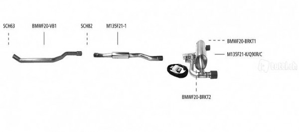  BMW 118i - LIGNE D"ECHAPPEMENT DUPLEX APRÈS CATA (GPS)