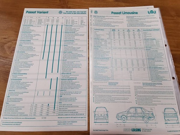  Mappe mit diesen Blätter VW Passat Limousine & Variant