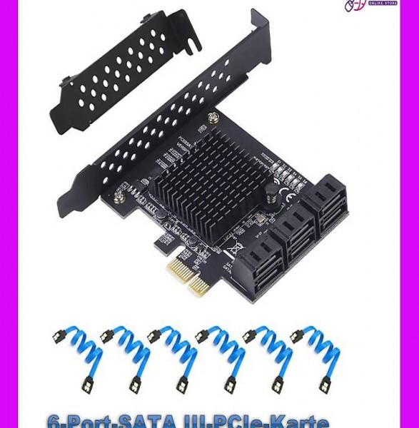  6-Port-SATA III-PCIe-Karte