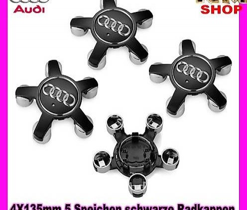  4X135mm 5 Speichen schwarze Radkappen