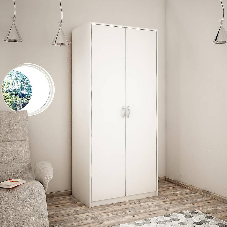 Kleiderschrank mit 2 Türen, 1 Kleiderstange, 1 Einlegeboden