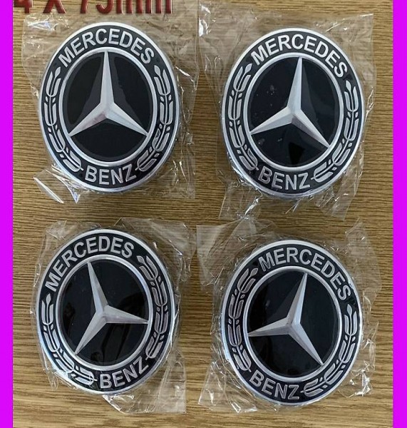  Benz Nabendeckel 75mm schwarz