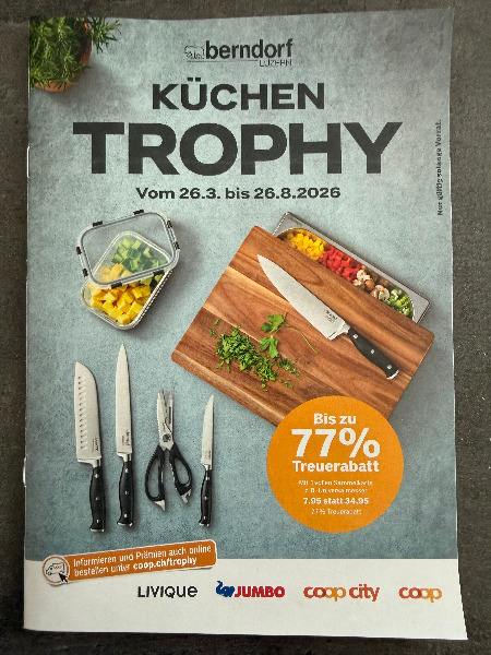 5 (10) volle Sammelkarten Coop "Berndorf Küchen Trophy"